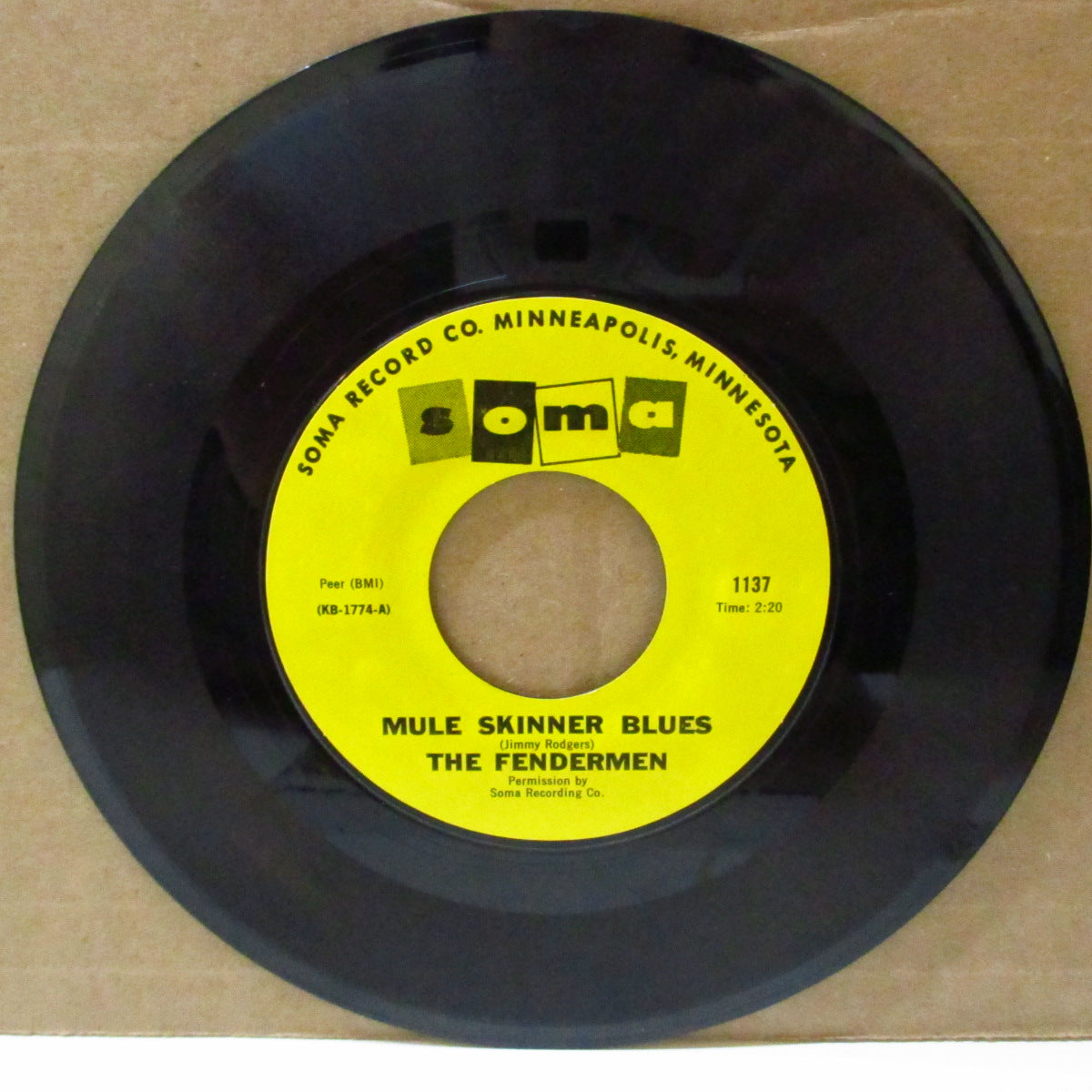 FENDERMEN / UNDERBEATS, THE (フェンダーメン / ジ・アンダービーツ)  - Mule Skinner Blues / Book Of Love (US 70's 再発カップリング7インチ)'60年デビュー大ヒットカバー & ドゥワップ名曲カバー