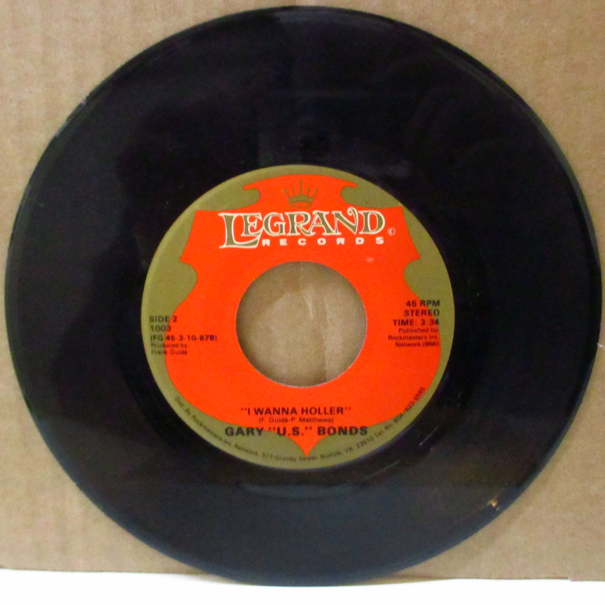 GARY U.S.BONDS (ゲイリーU.S.ボンド)  - I Wanna Holler / New Orleans (US '87 正規再発 7インチ)ジャングル・ポップコーン！シングルカットはこれのみ！