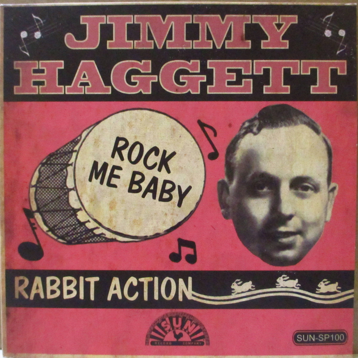 JIMMY HAGGETT (ジミー・ハゲット)  - Rock Me Baby / Rabbit Action (UK-EU '12 限定再発ジャケ付き7インチ) '56年SUN ボッピン・ロカビリー