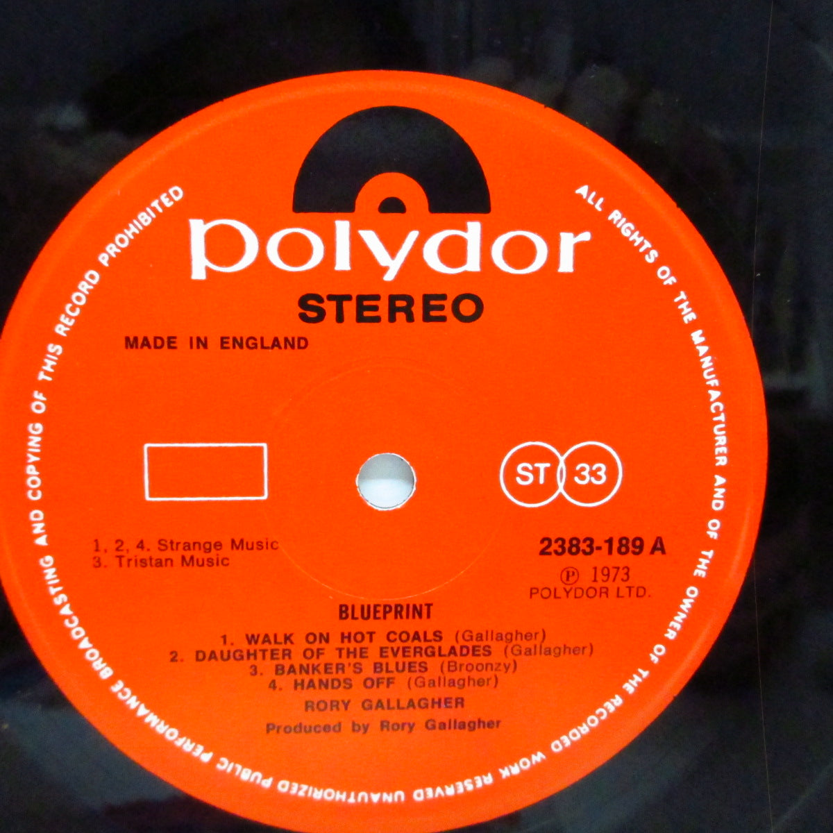RORY GALLAGHER (ロリー・ギャラガー)  - Blue Print (UK オリジナル LP/ザラ紙ジャケ) 絶頂期！'73年ソロ３作目！
