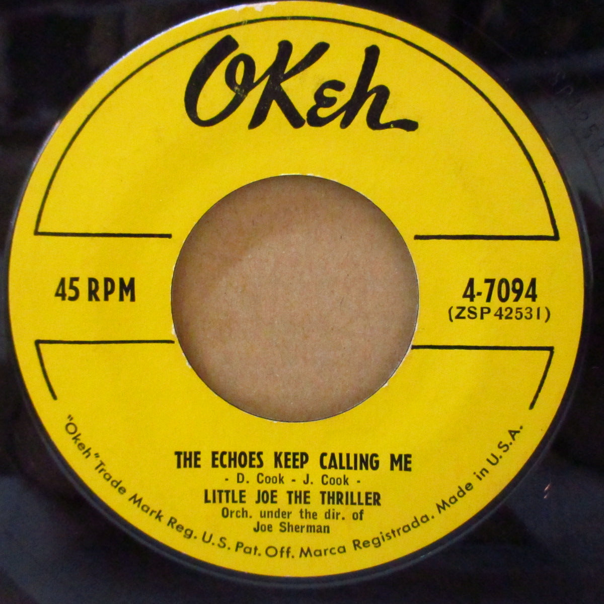 LITTLE JOE THRILLER (LITTLE JOE & THE THRILLERS) (リトル・ジョー＆ザ・スリラーズ)  - The Echoes Keep Calling Me (US '57 オリジナル7インチ)ドゥワップ・ジャイヴァー！