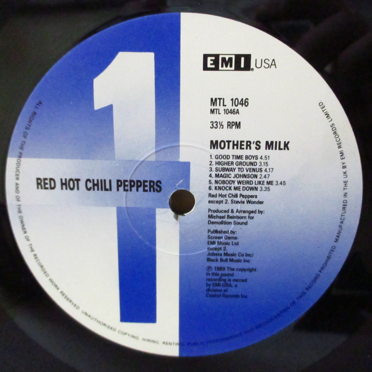 RED HOT CHILI PEPPERS (レッド・ホット・チリ・ペッパーズ)  - Mother's Milk (UK 初回 オリジナル LP) '89年4thアルバム