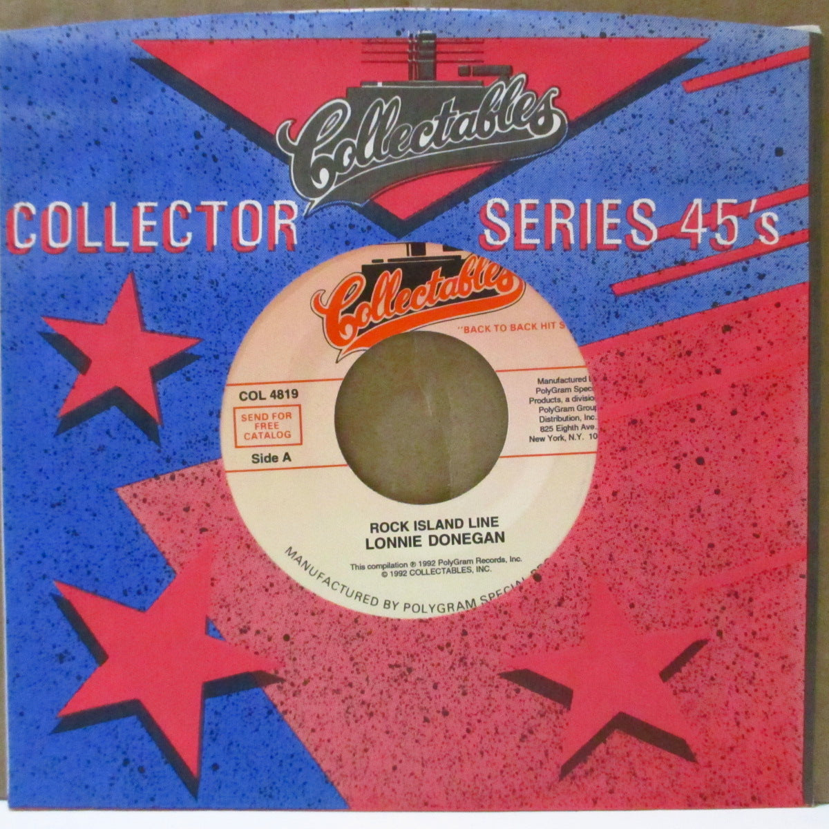 LONNIE DONEGAN / SIL AUSTIN (ロニー・ドネガン / シル・オースティン)  - Rock Island Line / Slow Walk (US '92 再発カップリング 7インチ)英国スキッフル & R&Bストロール名曲！