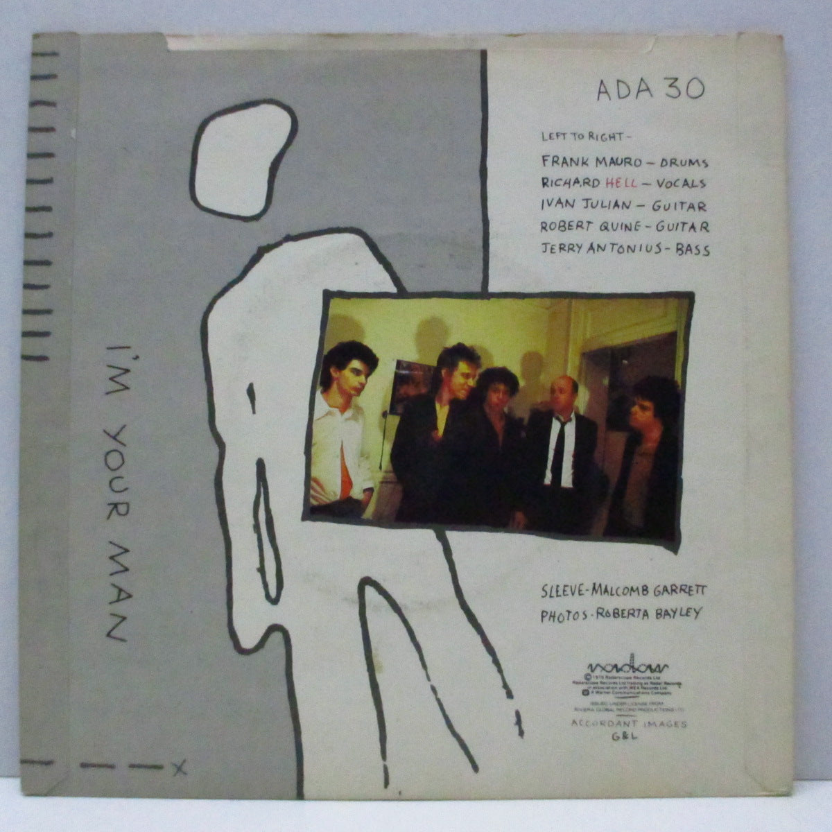 RICHARD HELL & THE VOIDOIDS (リチャード・ヘル & ザ・ヴォイドイズ)  - The Kid With The Replaceable Head (UK オリジナル 7"/光沢固紙折り返しジャケ) 