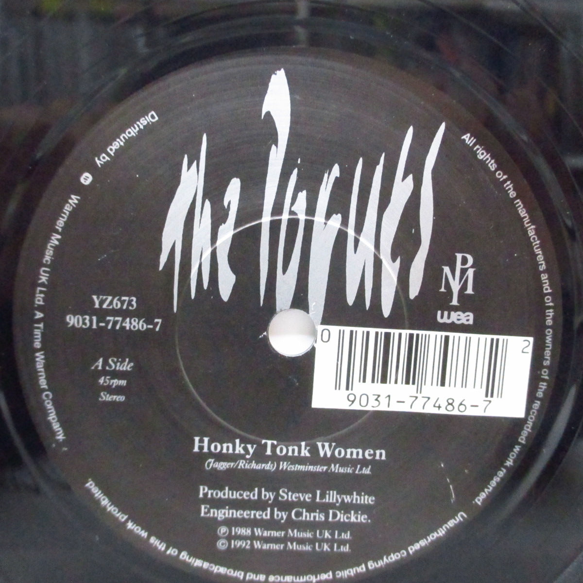 POGUES, THE (ザ ・ポーグス)  - Honky Tonk Women (UK オリジナル 7"+光沢固紙ジャケ)