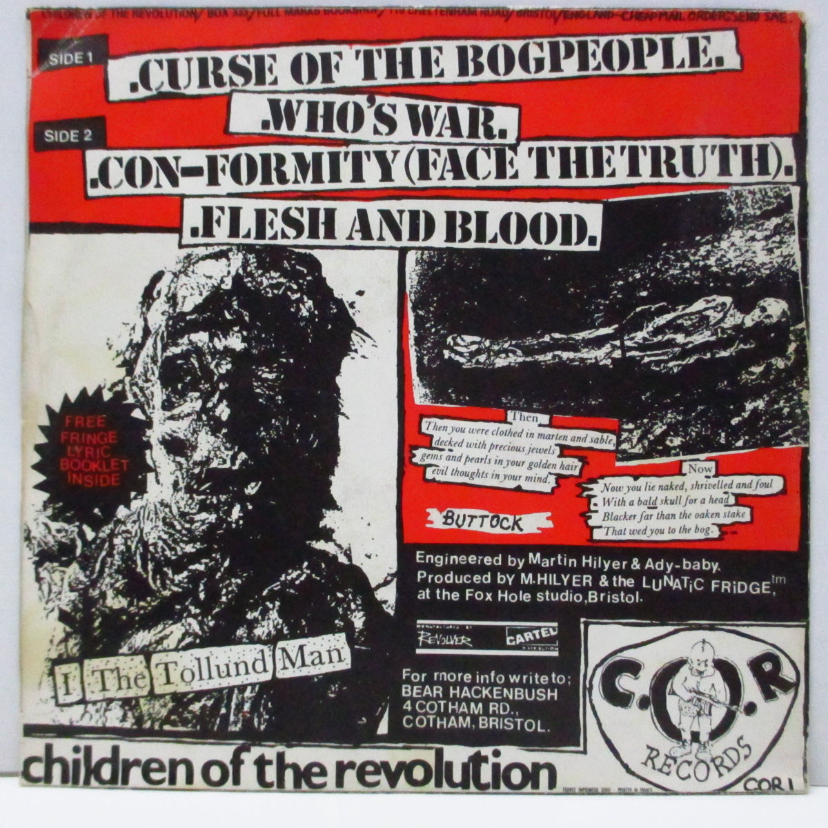 LUNATIC FRINGE (ルナティック・フリンジ)  - Cringe With The Fringe E.P. (UK オリジナル 7"/光沢ソフト紙ジャケ) '84年セカンド＆ラスト！