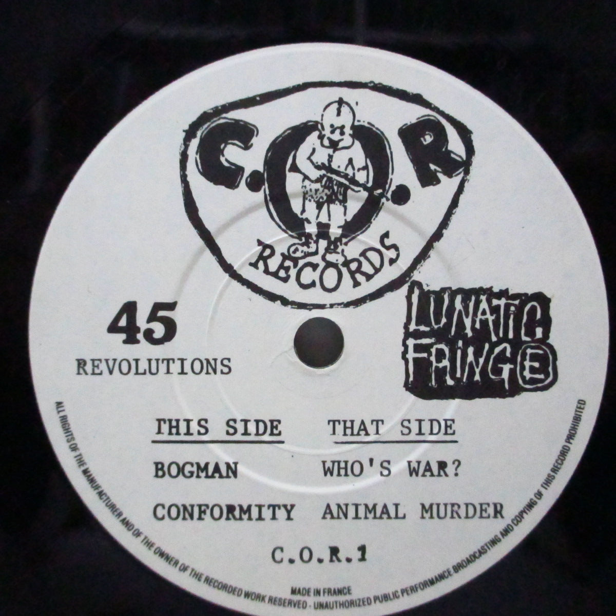 LUNATIC FRINGE (ルナティック・フリンジ)  - Cringe With The Fringe E.P. (UK オリジナル 7"/光沢ソフト紙ジャケ) '84年セカンド＆ラスト！