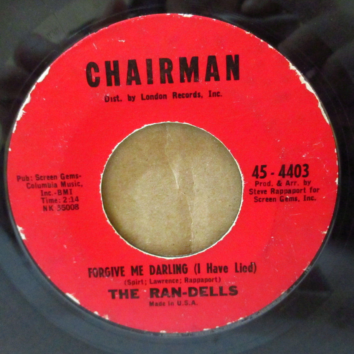 RAN-DELLS, THE (ザ・ラン・デルズ)  - Martian Hop (US '63 オリジナル 7インチ)一発大ヒット・ノベルティ「ごきげん火星人ちゃん」