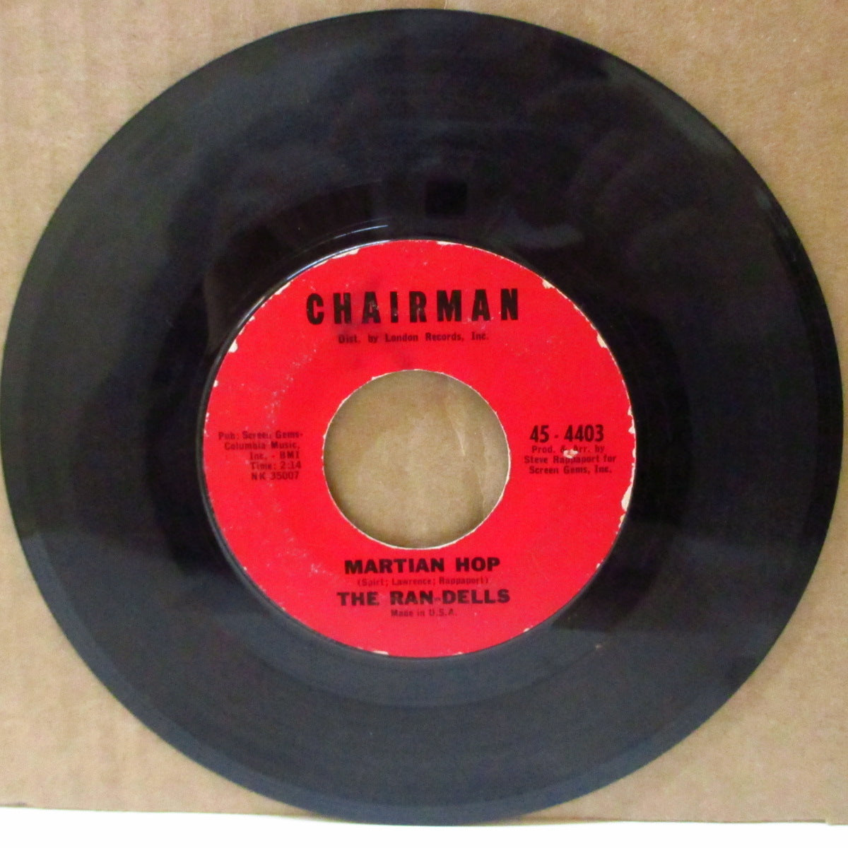 RAN-DELLS, THE (ザ・ラン・デルズ)  - Martian Hop (US '63 オリジナル 7インチ)一発大ヒット・ノベルティ「ごきげん火星人ちゃん」