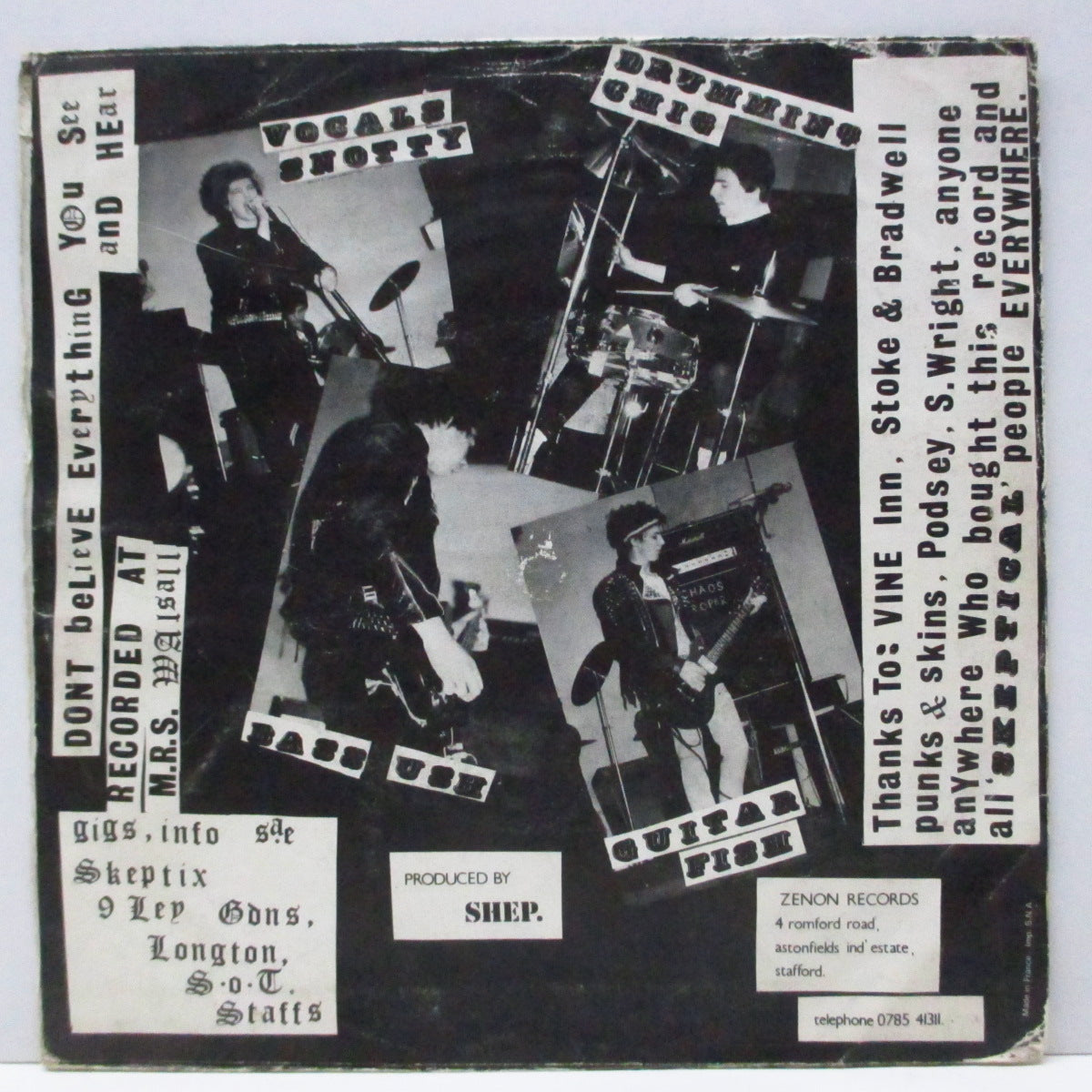 SKEPTIX (スケプティックス)  - Routine Machine (UK オリジナル 7"/光沢ソフト紙ジャケ) '82年ファースト！