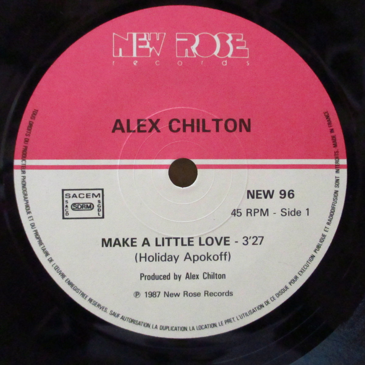 ALEX CHILTON (アレックス・チルトン)  - Make A Little Love (France オリジナル 7インチ+光沢固紙ジャケ)