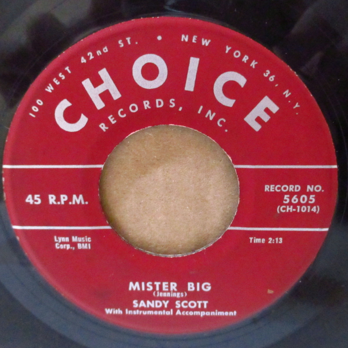 SANDY SCOTT (サンディ・スコット)  - Mister Big (US '57 オリジナル 7インチ)ボッパーズ・ジャイバー& ロッカ・バラッド