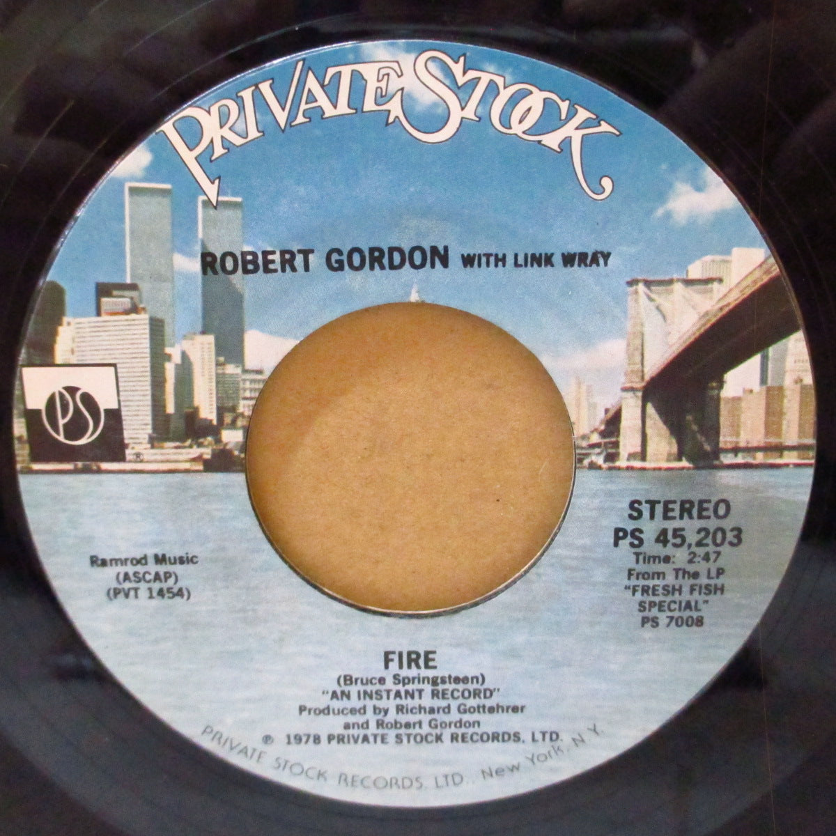 ROBERT GORDON with LINK WRAY (ロバート・ゴードン・ウィズ・リンク・レイ)  - Fire / If This Is Wrong (US '78 オリジナル 7インチ/光沢ソフト紙ジャケ)