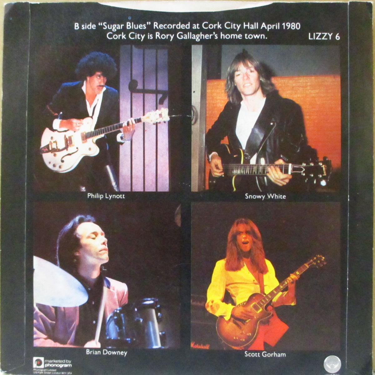 THIN LIZZY (シン・リジィ)  - Chinatown (UK '80 オリジナル 7インチ+「メタリック・バンドロゴ・エンボス」光沢ソフト紙ジャケ)