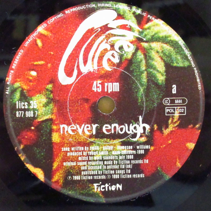 CURE, THE (ザ・キュアー)  - Never Enough (UK オリジナル・ペーパーラベ 7インチ+光沢ソフト紙ジャケ) 