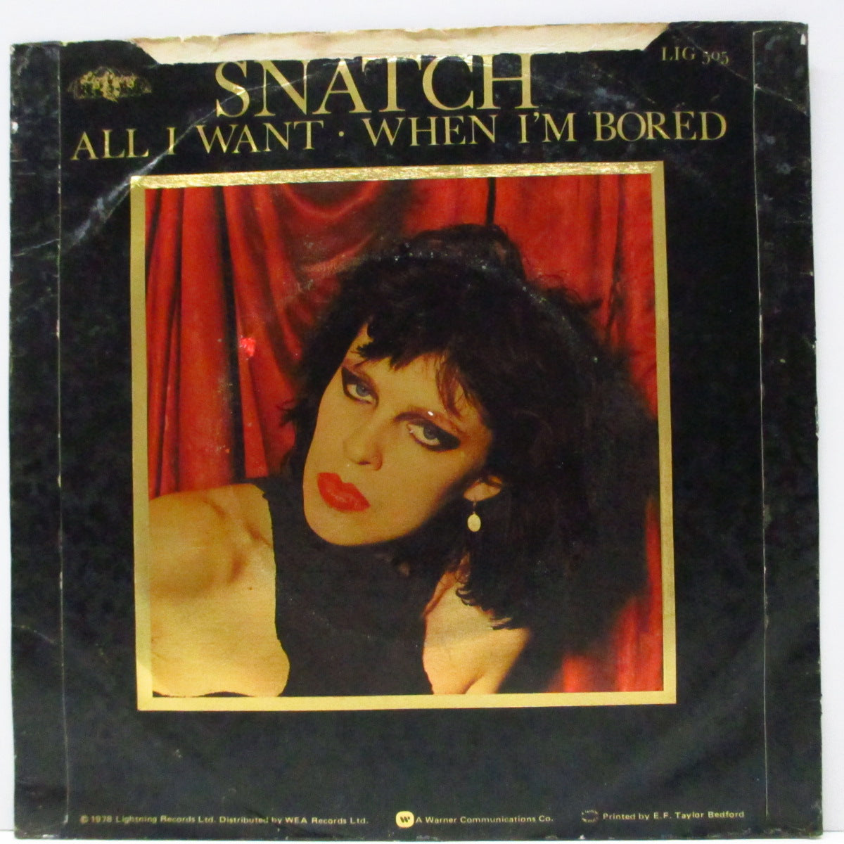 SNATCH (スナッチ)  - All I Want (UK オリジナル 7"+金箔固紙折り返しジャケ) feat.パティー・パラディン& ジュディー・ナイロン !