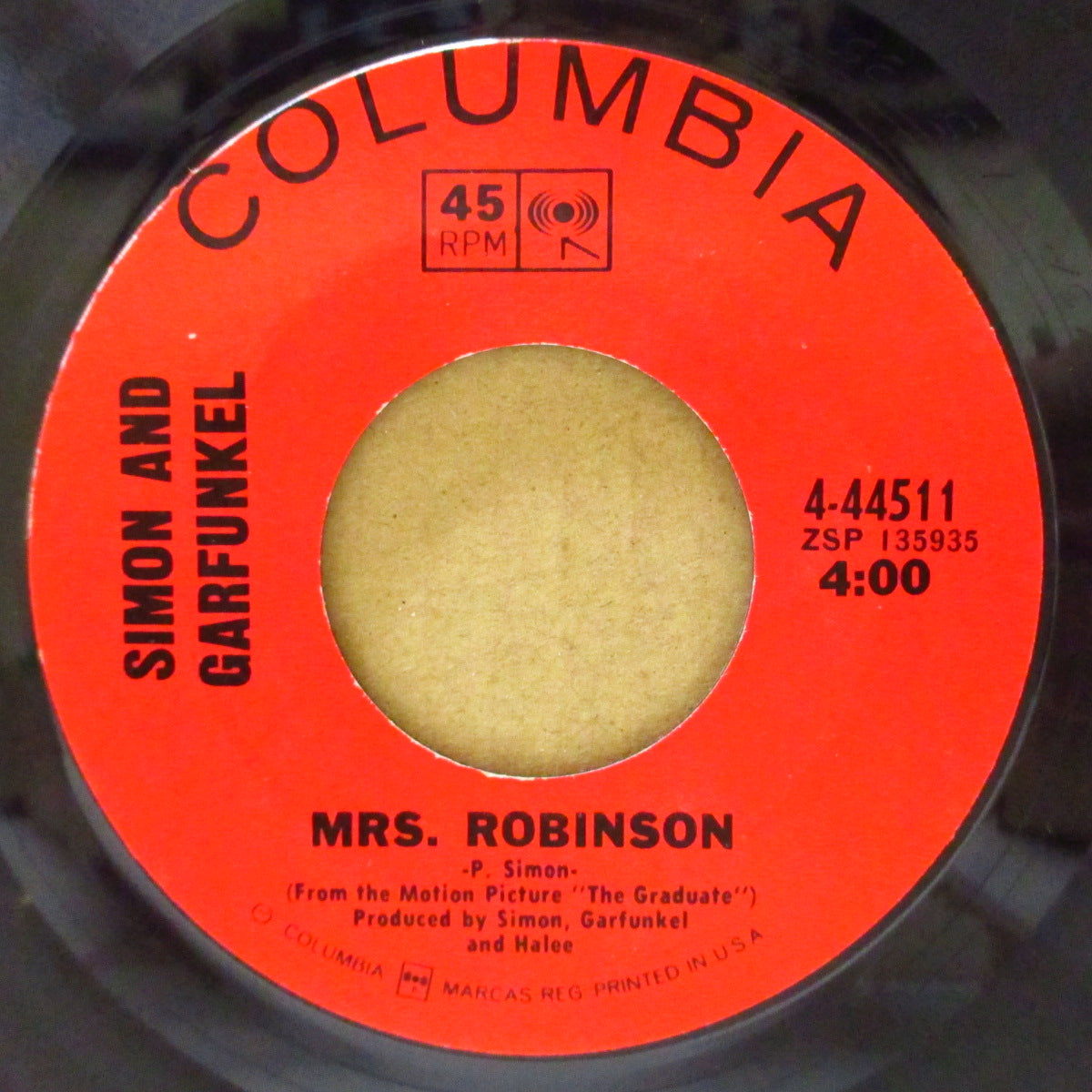 SIMON & GARFUNKEL (サイモン＆ガーファンクル)  - Mrs.Robinson (US '68 オリジナル 7インチ) 全米1位の大ヒット「ミセス・ロビンソン」