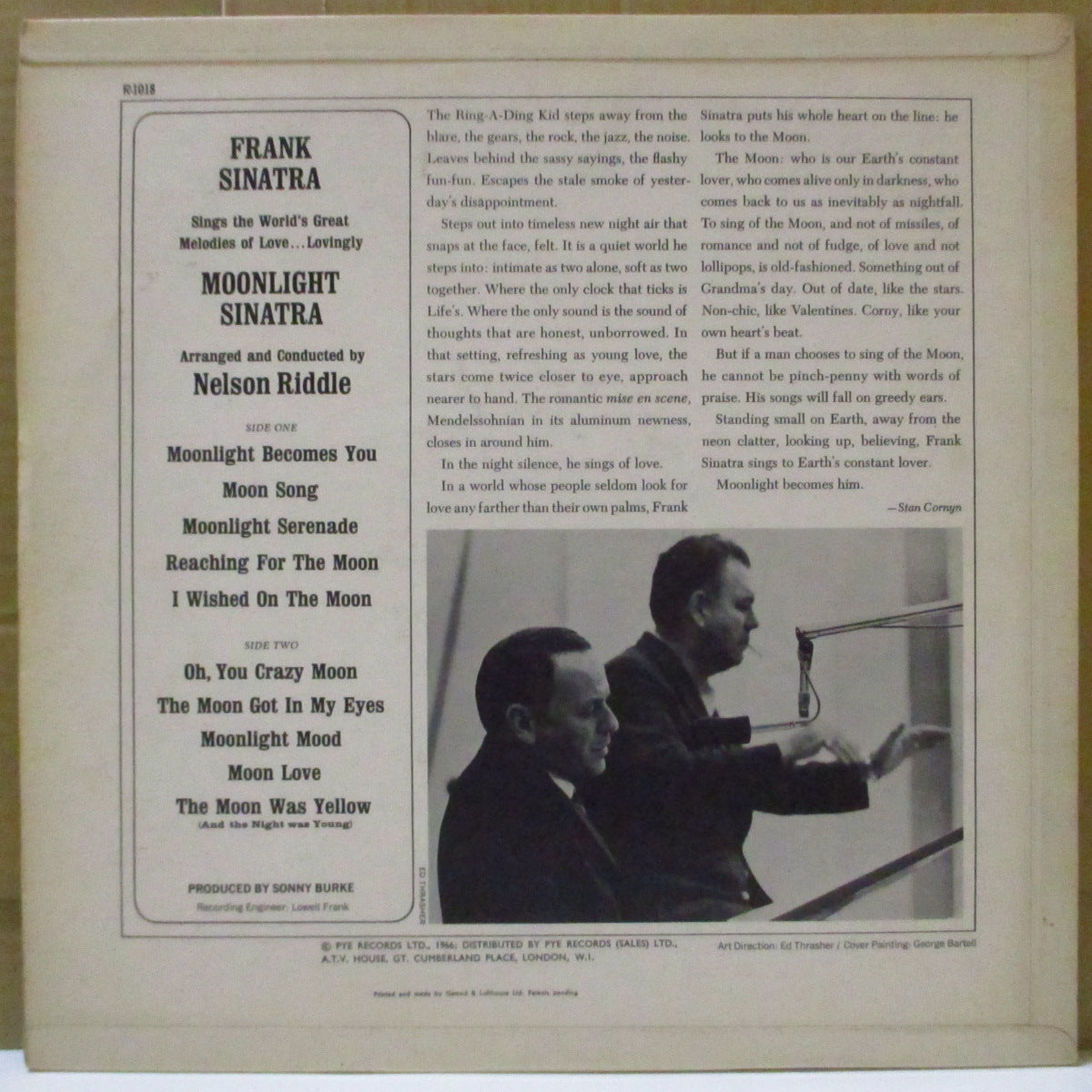 FRANK SINATRA  (フランク・シナトラ)  - Moonlight Sinatra (UK '66 オリジナル・モノラル LP/表面コーティング折り返しジャケ)