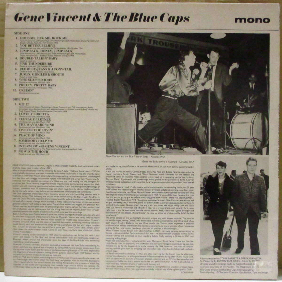 GENE VINCENT (ジーン・ヴィンセント)  - Cruisin' With (UK '83 オリジナル・モノラル LP)'56〜‘58年セッション録音編集盤。
