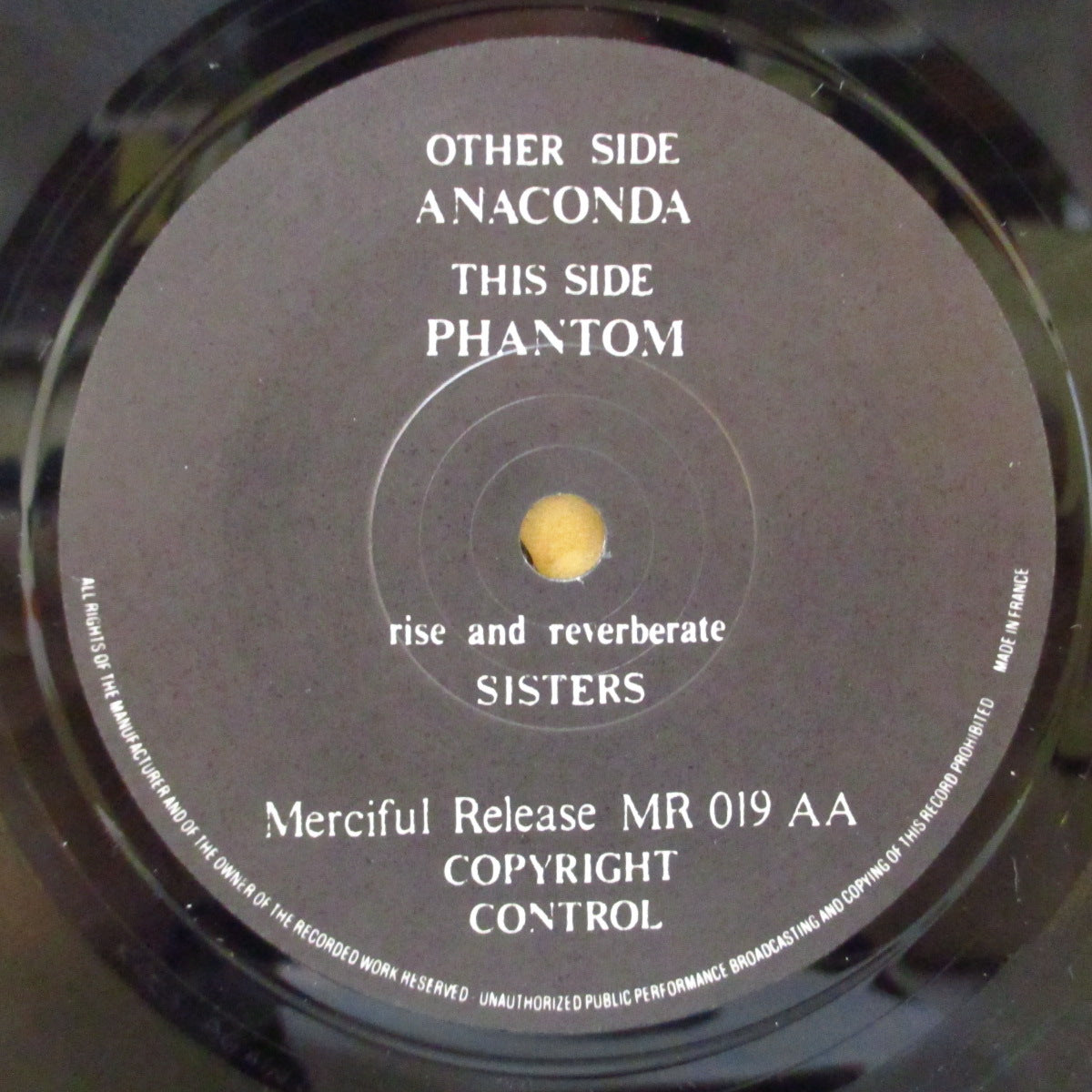 SISTERS OF MERCY, THE (ザ・シスターズ・オブ・マーシー)  - Anaconda (UK オリジナル 7インチ+裏面に切り込みあり光沢固紙ジャケ)