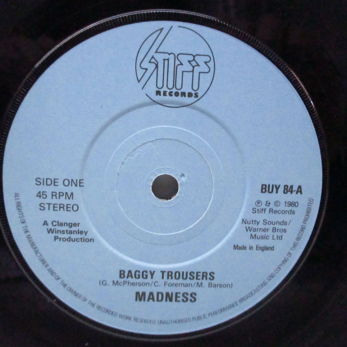 MADNESS (マッドネス)  - Baggy Trousers (UK オリジナル「青ラベ」7"/マットソフト紙折り返しジャケ)
