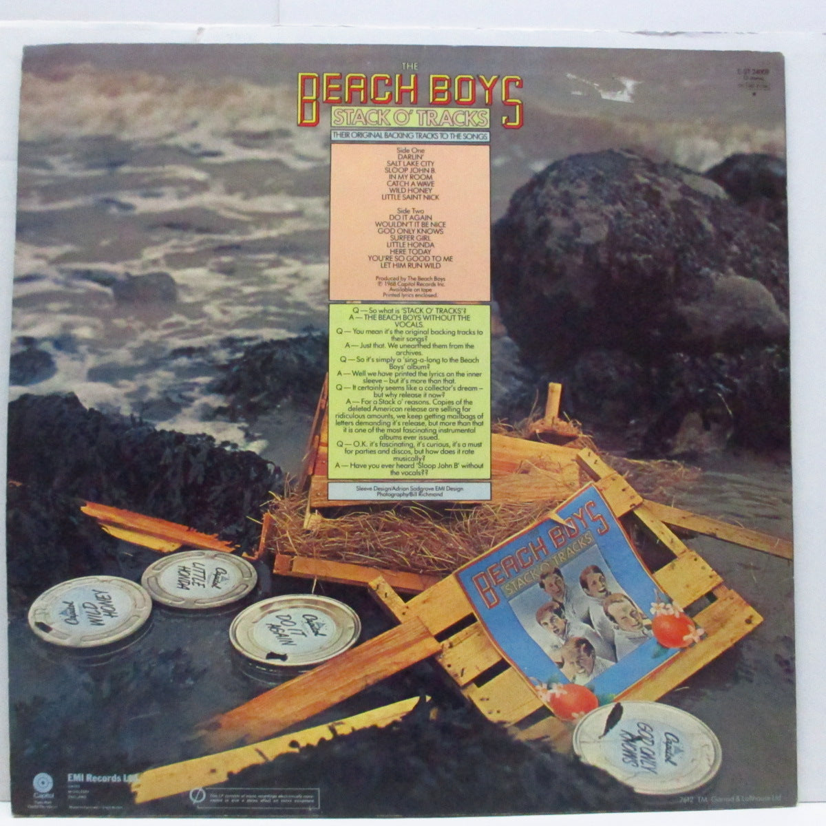 BEACH BOYS (ビーチ・ボーイズ)  - Stack O’ Tracks (UK '76 再発 LP+青インナー、プレスキット）