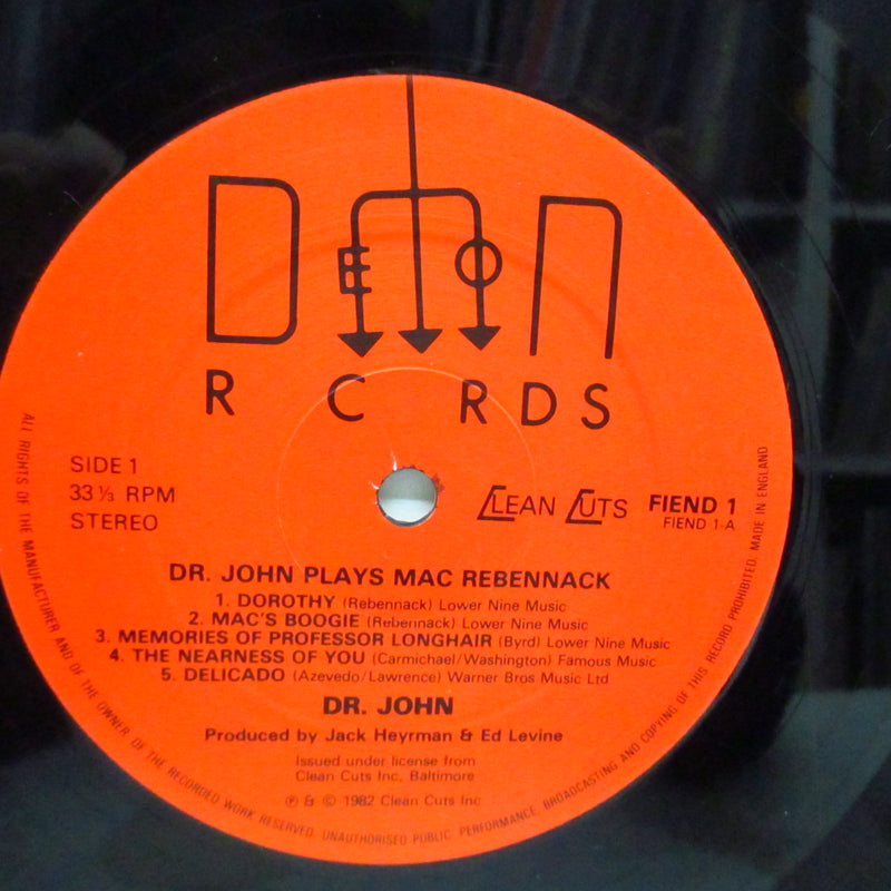 DR.JOHN (ドクター・ジョン)  - Dr. John Plays Mac Rebennack (UK オリジナル「レッドラベ」LP)