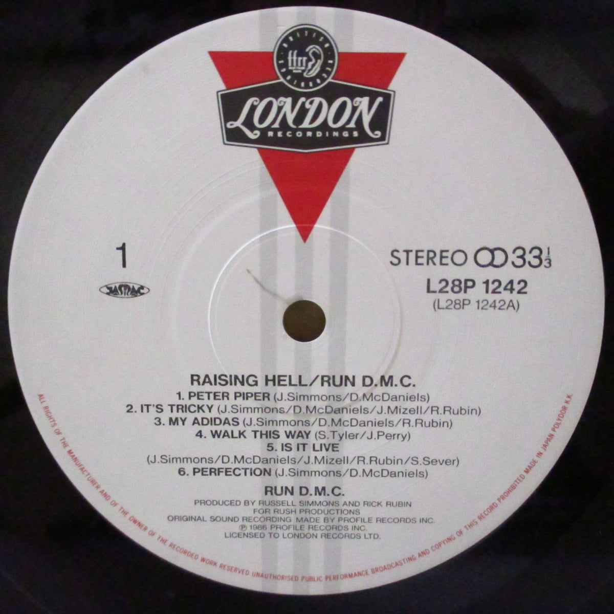 RUN DMC (ランDMC) - Raising Hell (Japan オリジナル LP+帯 RUN DMC (ランDMC) - Raising Hell (Japan オリジナル LP+帯