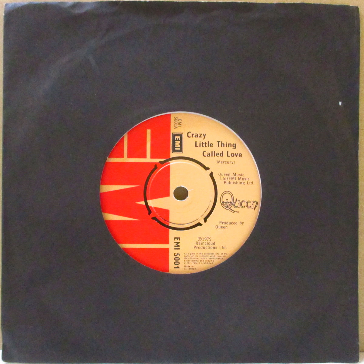 QUEEN (クイーン)  - Crazy Little Thing Called Love (UK '79 オリジナル「ラウンドセンター」 7インチ+ダイカット黒スリーブ)