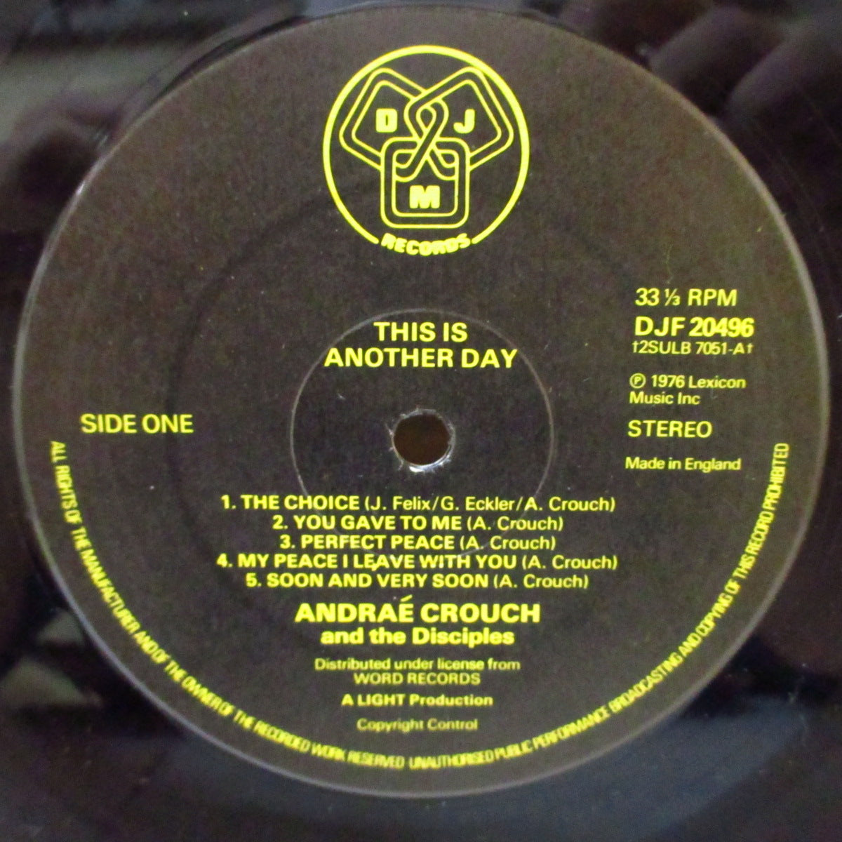 ANDRAE' CROUCH & THE DISCIPLES (アンドレ・クラウチ & ザ・ディサイプルズ)  - This Is Another Day (UK DJM社70's 再発「収録曲順違い」ステレオ LP+インナー/見開きジャケ) ゴスペル・ディスコ！