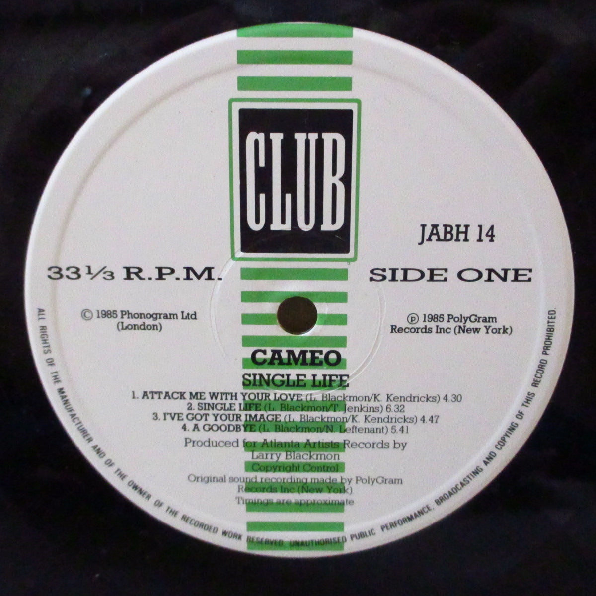 CAMEO (キャメオ)  - Single Life (UK '85 セカンド・プレス品番「JABH 14」ステレオ LP)エレクトリック・ファンク満載名作「ファンキー・ライフ」