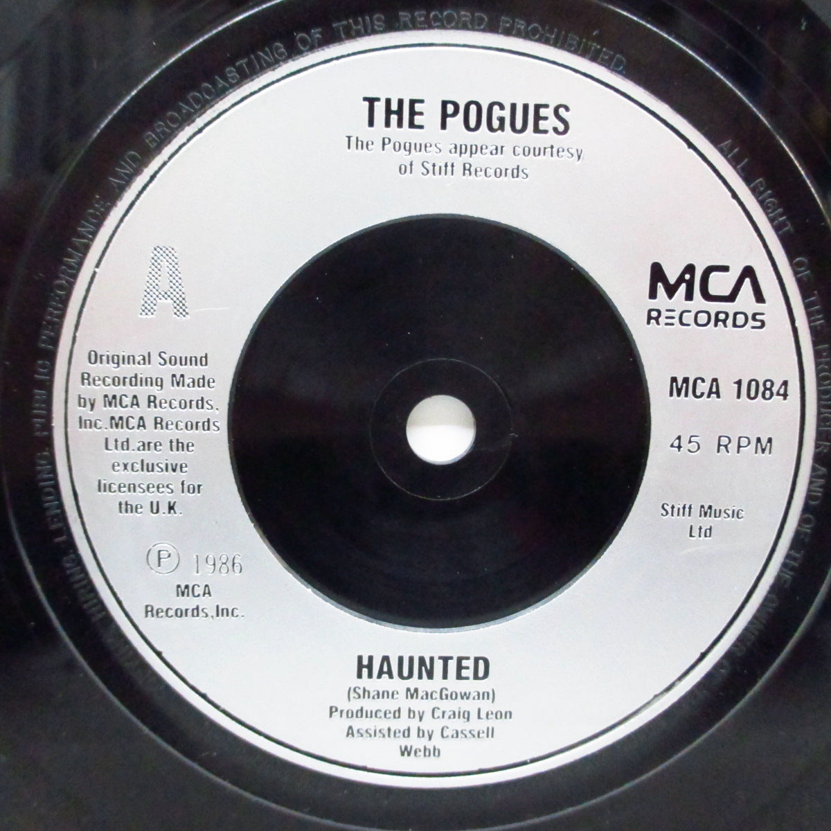 POGUES, THE (ザ ・ポーグス)  - Haunted (UK オリジナル「銀ラベ」7"+マットソフト紙ジャケ)