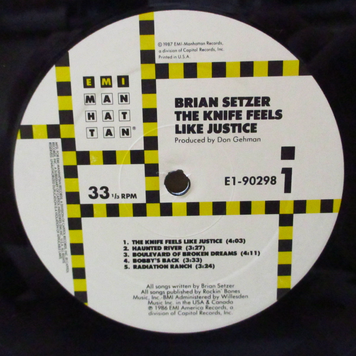 BRIAN SETZER (ブライアン・セッツァー)  - Knife Feels Like Justice (US '87 再発 LP) '86年1stソロアルバム