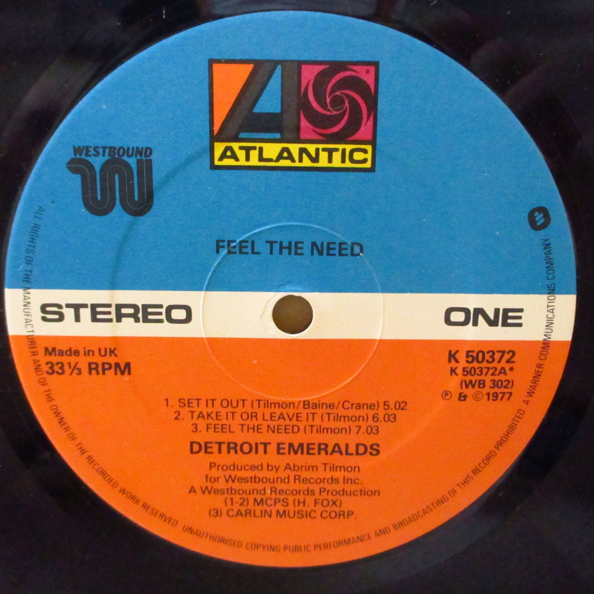 DETROIT EMERALDS (デトロイト・エメラルズ)  - Feel The Need (UK '77 オリジナル・ステレオ LP)揺れるクロスオーバー＆甘茶満載、4作目アルバム