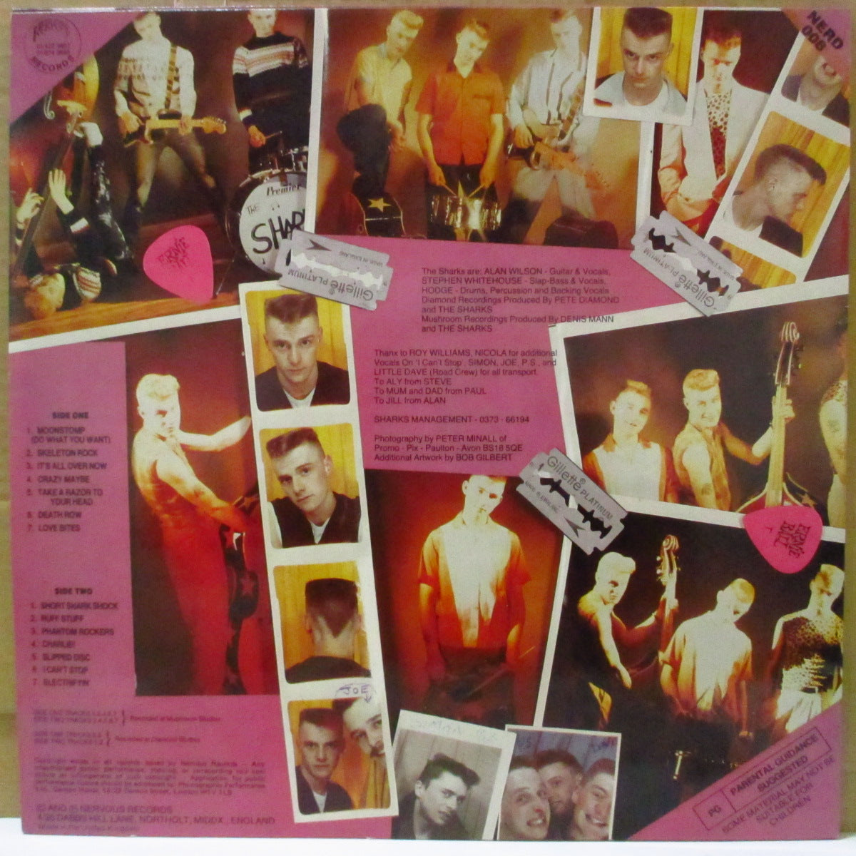 SHARKS (シャークス)  - The Phantom Rockers (UK '86 再発「青三角ロゴ・白ラベ」 LP) '83年1stアルバム
