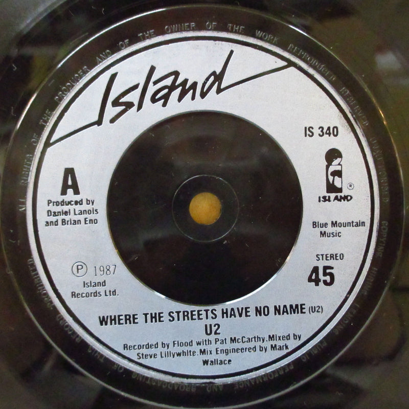 U2  - Where The Streets Have No Name +2 (UK オリジナル「ブループラスチックラベ」 7インチ+光沢固紙ジャケ)