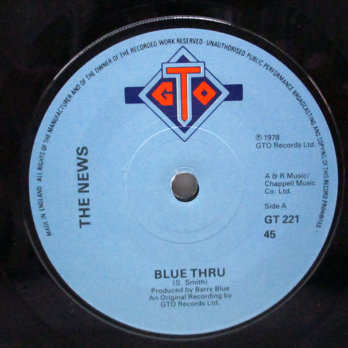 NEWS, THE (ザ・ニュース)  - Blue Thru (UK オリジナル 7"/カンパニースリーブ) 