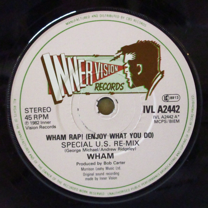 WHAM! (ワム！)  - Wham Rap - Enjoy What You Do - U.S. Re-Mix (UK 再発ピンクラベ 7インチ+イラストジャケ)