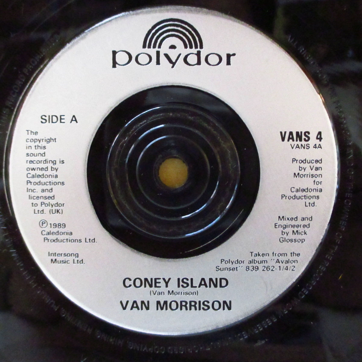 VAN MORRISON (ヴァン・モリソン)  - Coney Island (UK '90 オリジナル 7インチ+光沢固紙ジャケ)