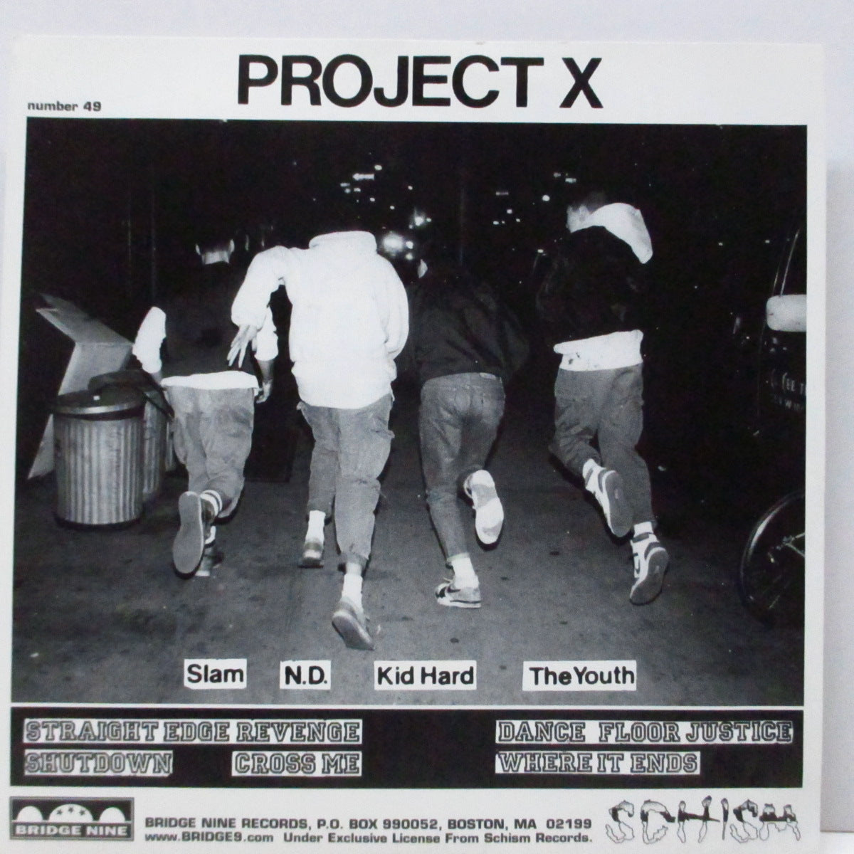 PROJECT X (プロジェクト・エックス)  - Straight Edge Revenge (US '05「限定1,000枚」2回目の再発「黒盤」7"+折り返しジャケ/B9R:49A-2) 
