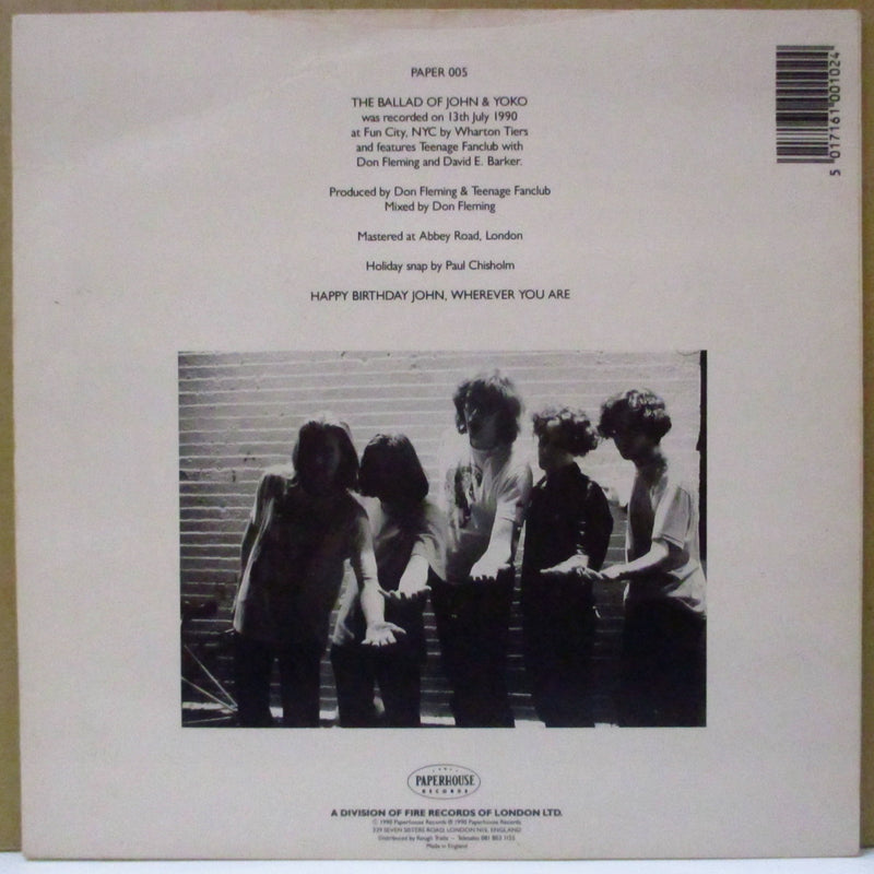 TEENAGE FANCLUB (ティーンエイジ・ファンクラブ)  - The Ballad Of John And Yoko (UK 5,000枚限定片面エッチング 7インチ+光沢固紙ジャケ)