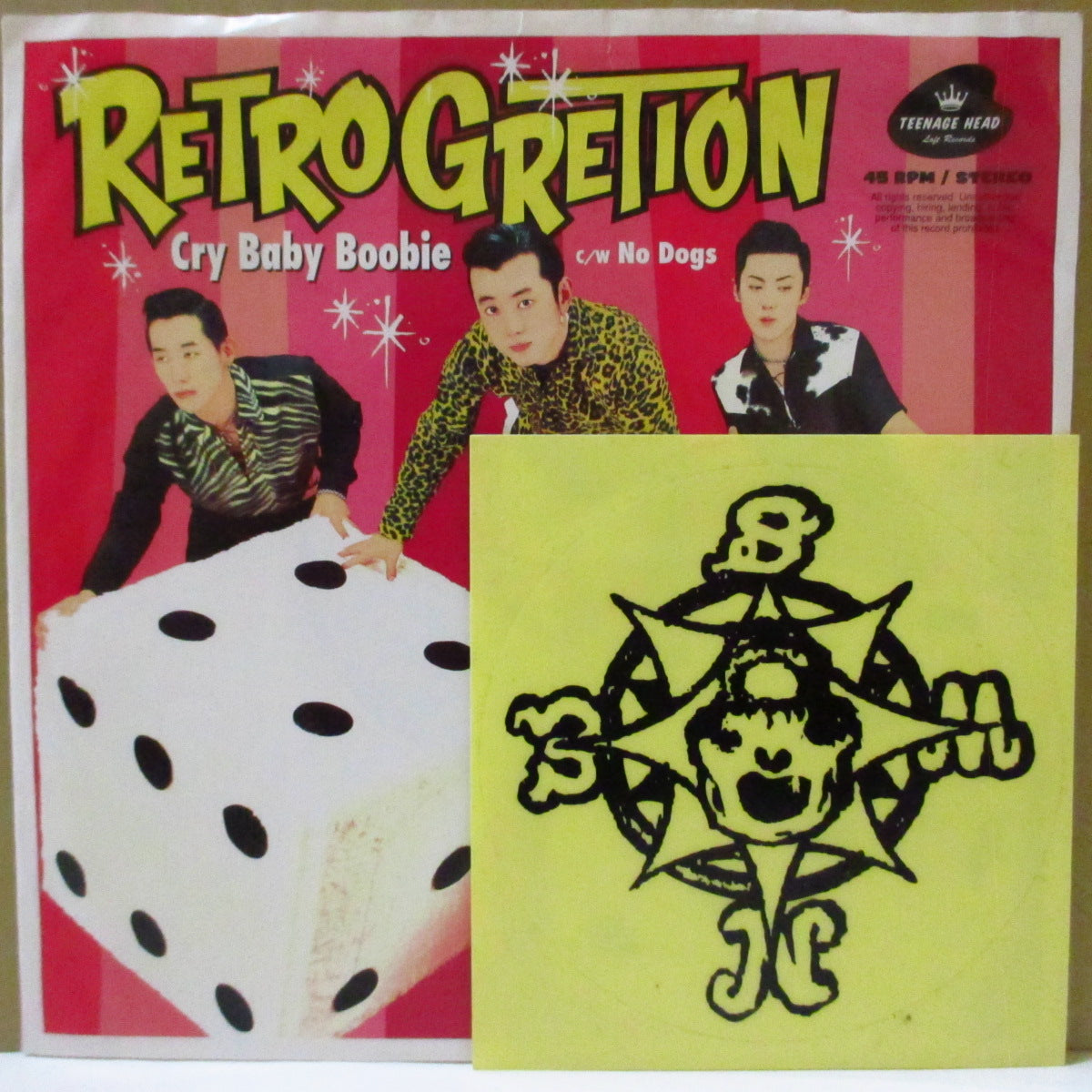 RETRO GRETION (レトロ・グレッション)  - Cry Baby Boobie / No Dogs (Japan '00 限定2,000枚 7インチ+ステッカー/光沢ソフト紙ジャケ)