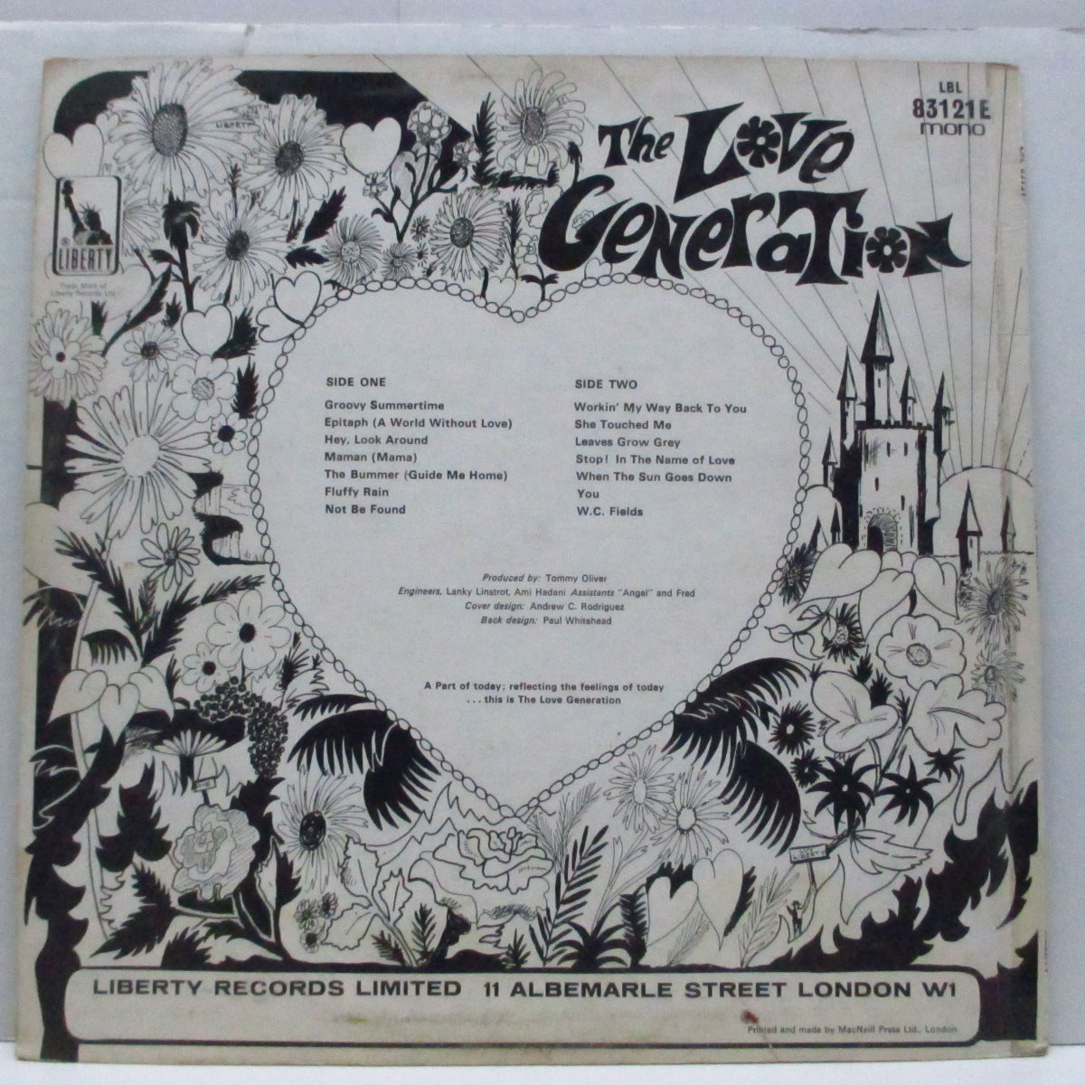 LOVE GENERATION (ラヴ・ジェネレーション)  - The Love Generation [1st+2nd] (UK オリジナル「モノラル」LP/表面コーティングジャケ)