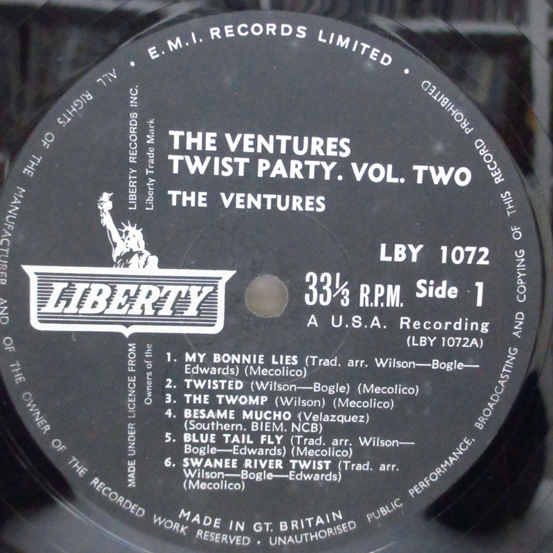 VENTURES (ベンチャーズ)  - Twist Party Vol.2 (UKオリジナル「モノラル」LP/表面コーティング折り返ジャケ