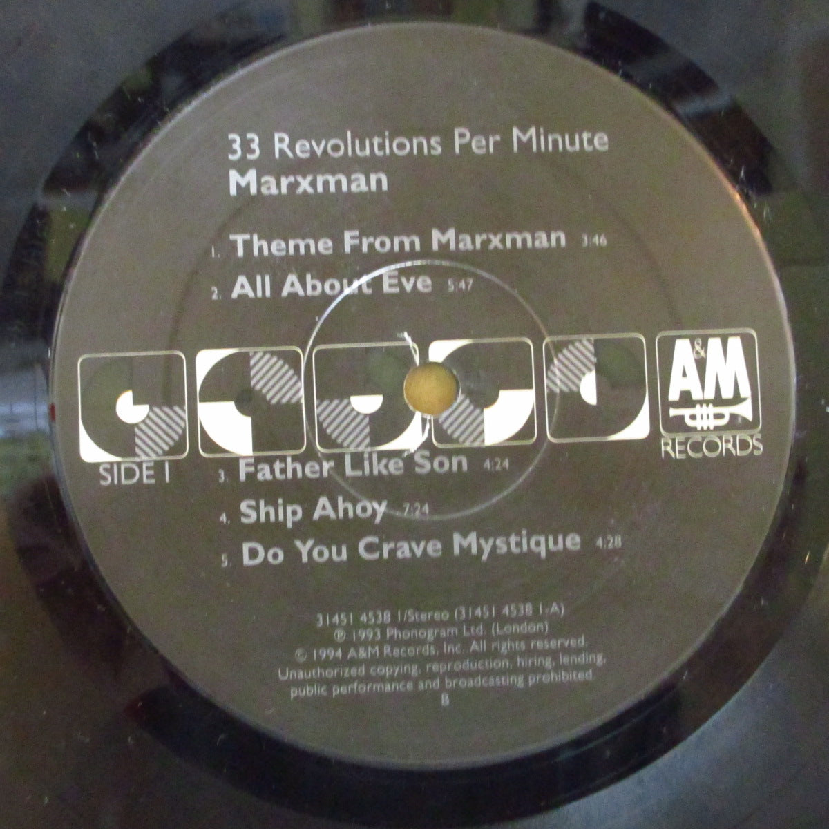 MARXMAN (マルクスマン)  - 33 Revolutions Per Minute (US オリジナル LP+見開きインサート/レアステッカー付き光沢ジャケ) '94年1stアルバム