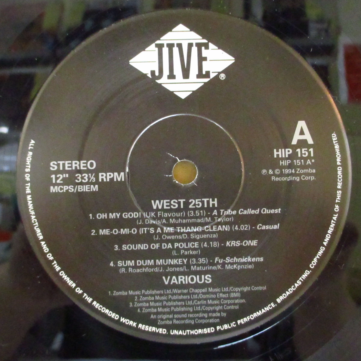 V.A. ('90s US・ヒップホップ/R&B・コンピ)  - Jive West 25th Vol.1 (UK オリジナル 2xLP+インナー) '94年コンピレーション