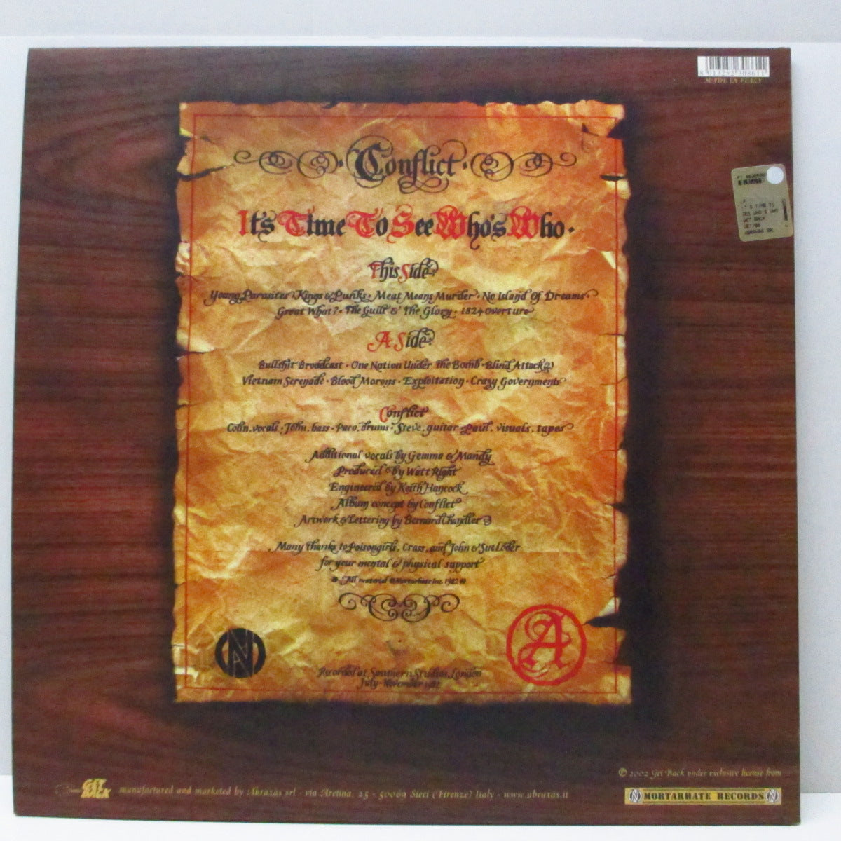 CONFLICT (コンフリクト)  - It’s Time To See Who’s Who (Italy '02 再発 LP/ザラ紙見開きジャケ) '83年ファースト！