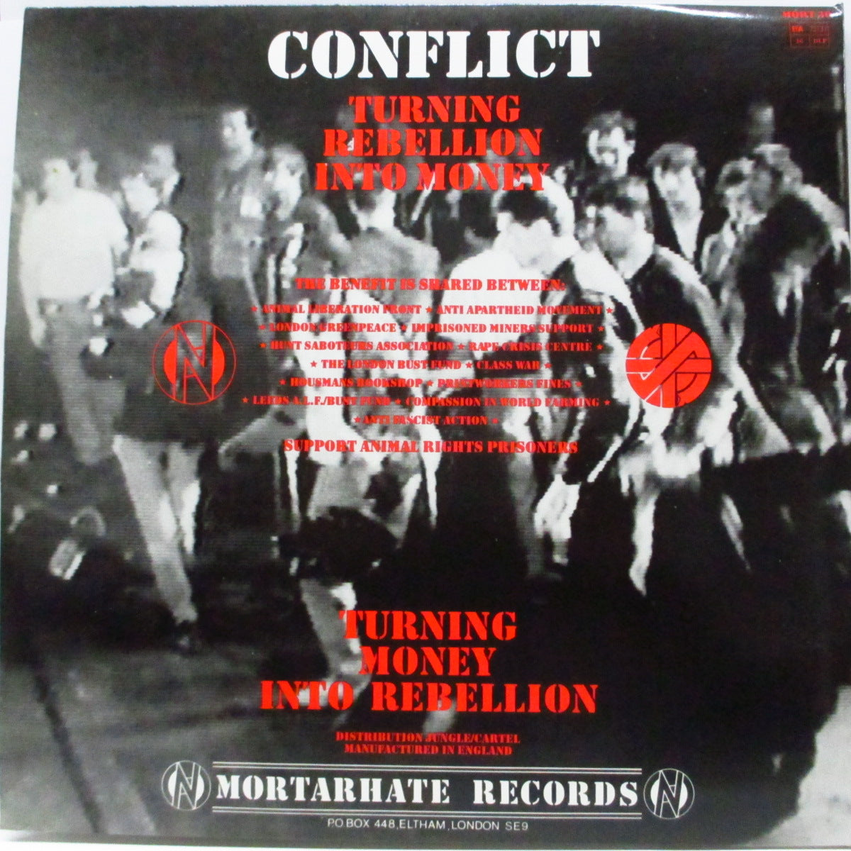 CONFLICT (コンフリクト)  - Turning Rebellion Into Money (UK 90's 再発 2xLP/両面光沢見開ジャケ) feat. スティーブ・イグノラント (Crass) !