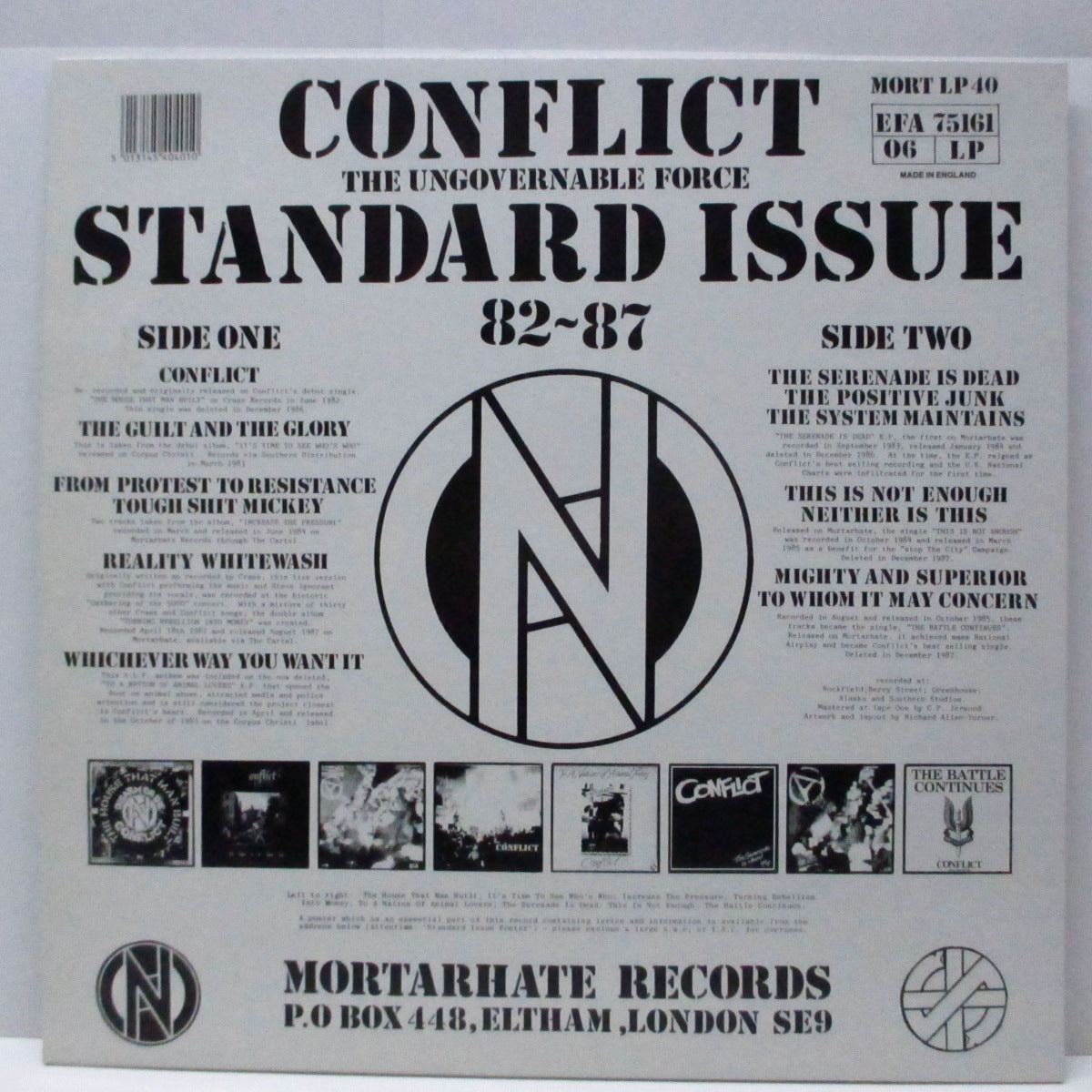 CONFLICT (コンフリクト)  - Standard Issue 82-87 (UK オリジナル LP) ベスト盤第一弾、全13曲！