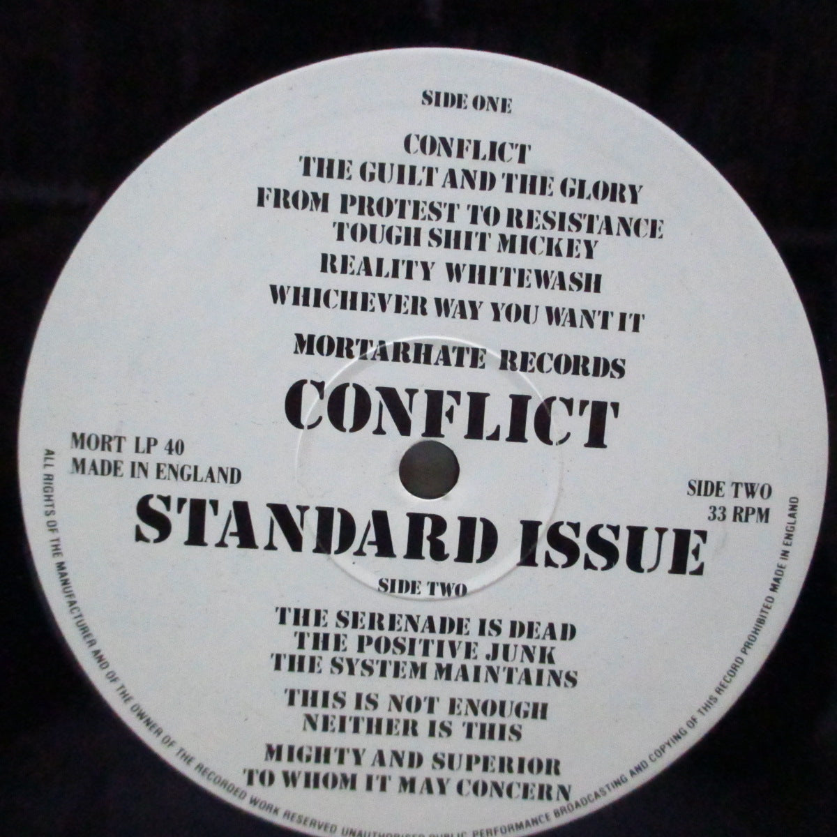 CONFLICT (コンフリクト)  - Standard Issue 82-87 (UK オリジナル LP) ベスト盤第一弾、全13曲！